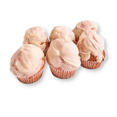 Magdalenas con chocolate blanco tamaño pequeño 6 unidades
