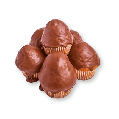 Magdalenas con chocolate tamaño pequeño, bolsa de 6 unidades