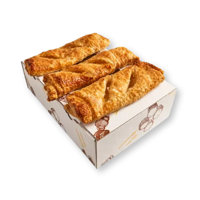 Cañas de hojaldre rellenas de manzana, caja de 3 unidades
